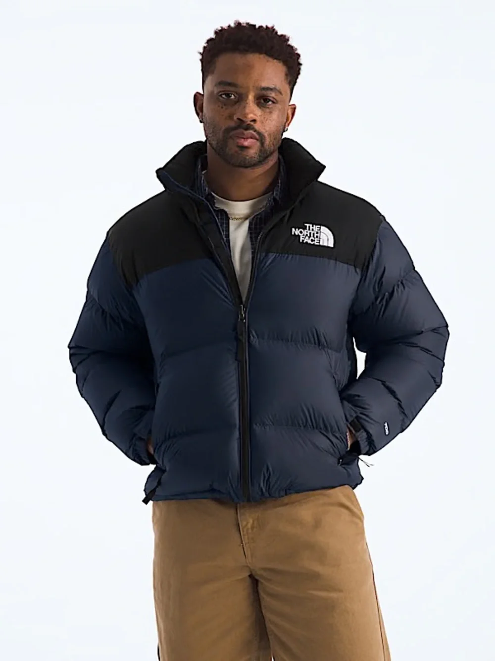 The North Face Black Navy Shell Nuptse Large Rip